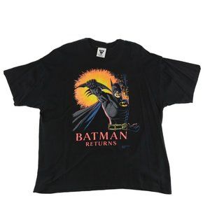 VTG 1991 DC Comics Batman Returns Black TShirt Lar